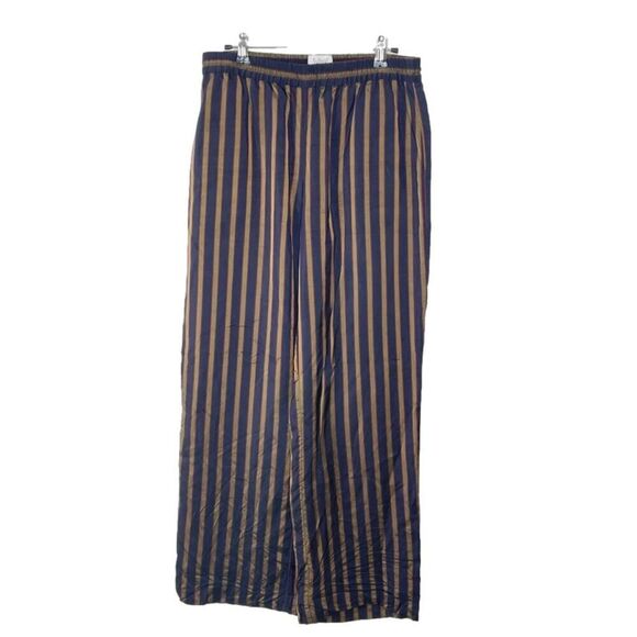 Swildens XXX Striped Shiny Trouser Pants Elastic Waist sz 8 (40 EU) #AA - Picture 1 of 6
